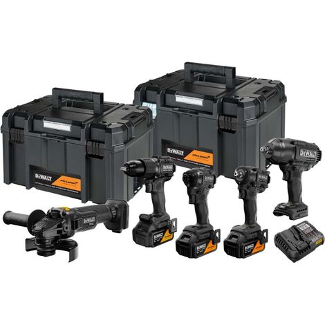 Dewalt – Pack de 11 outils électroportatifs 18V – Perceuse à percussion, meuleuse, visseuse à chocs – 3 batteries 5Ah et chargeur inclus