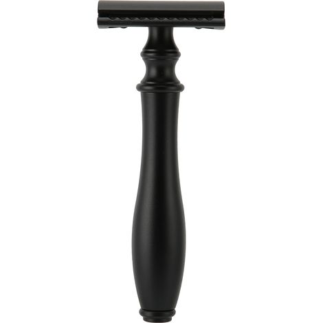 Rasoir de sûreté réutilisable double lame noir, coupe-vent portable pour épilation domestique et salon (sans lames) (1/5)