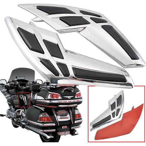 Applicable aux pièces de modification électroplaquées Gold Wing GL1800 F6B 01-11, bouchon de réservoir de carburant avant chromé décoratif (1/5)