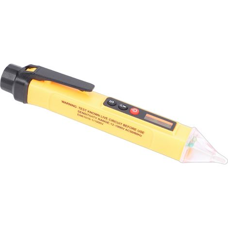 Testeur de tension intelligent sans contact multimètre avec détection NCV double gamme écran LCD alarme sonore et lumineuse pour électriciens usage domestique VC1010 jaune (1/5)