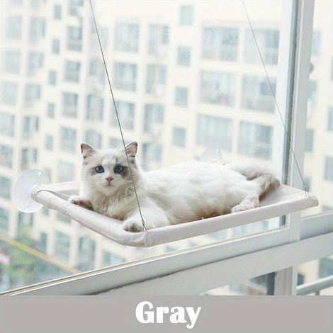 Letto per gatti sospeso, attaccato, grigio (1/4)
