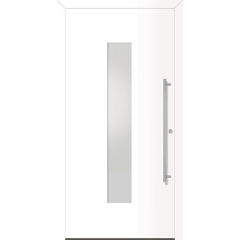 Puerta De Entrada De Metal Ral9016 Satinato Blanco H2100Mm Din Dustruy Rc2 N.Din En1627