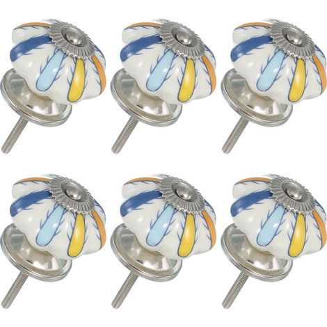 Set mit 6 Keramik-Türgriffen - Vintage-Schubladengriffe, Schrankgriffe, Griffe, geeignet für Schrankschubladen.