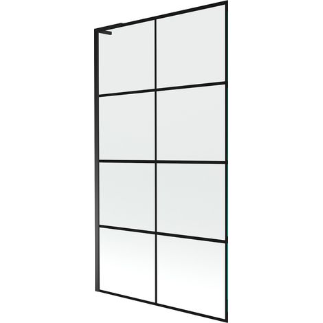 Mexen Next L Badewannen-Faltwand, 1-flügelig, 100 x 150 cm, schwarzes Muster, schwarz - 895-100-000-03-77-70 (1/5)