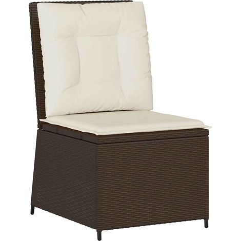 Maison Exclusive - Garten-Sofa mit Kissen Schwarz und Cremeweiß P