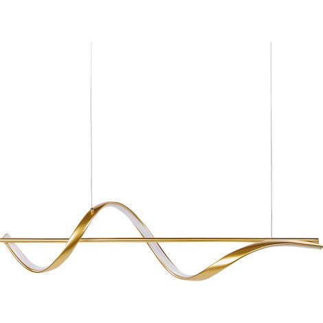 Lámpara colgante LED decorativa geométrica diseño suspendido de metal dorado Khutti