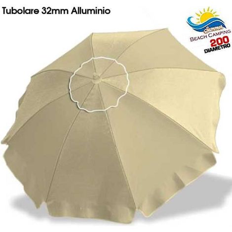 TRADE SHOP - Ombrellone Da Spiaggia Alluminio 2 Metri Con Snodo Tessuto Polyestere Palo 32 Mm - (1/2)