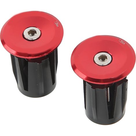 Lot de 2 embouts de guidon en aluminium et plastique légers, pour VTT et vélos de route, rouges. (1/5)
