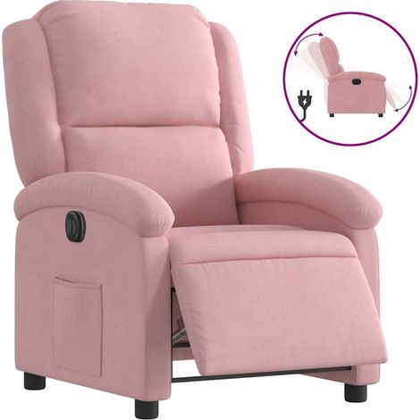 Maison Exclusive - Poltrona Elettrica Reclinabile Massaggio in Velluto Rosa (1/5)