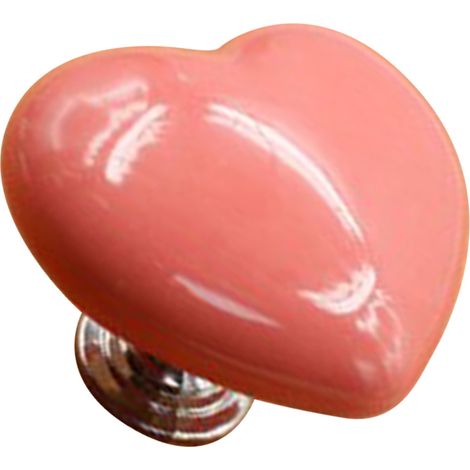 Bouton de réservoir de toilette en forme de cœur, en plastique solide, universel, rose. (1/5)