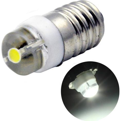E10 LED-Glühbirne, DC 3 V, 0,5 W, 6000 K, weiß, 200 lm, LED-Glühbirne für Taschenlampe, negative Erde (1 Stück) (1/4)