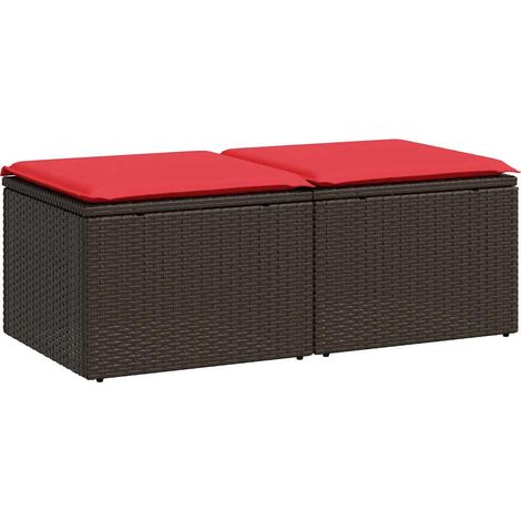 Maison Exclusive - Set Divano Giardino 4 pz con Cuscini Marrone Polyrattan Acacia
