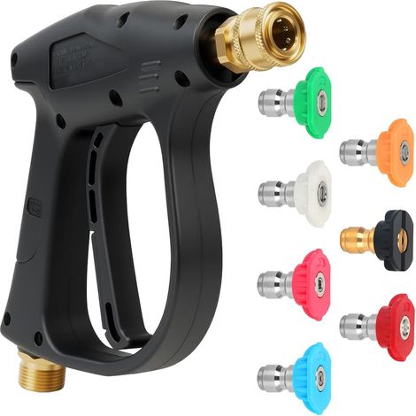 4000 PSI Pistolet de Lavage Haute Pression, avec 7 Buses à Connexion Rapide, Pistolet Haute Pression, Interface M22(14mm) Pistolet Nettoyeur Haute Pression, pour Lavage de Voiture (1/5)