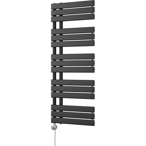 Tristan - Black Electric Towel Rail H1292mm x W500mm 600w Thermostatic (1/3)
