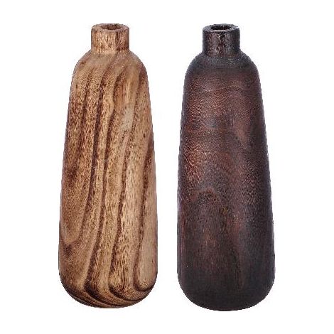 1 Pezzo Vaso Decorativo Casa in Legno Henry 15 x 44 cm 2 Colori (1/2)