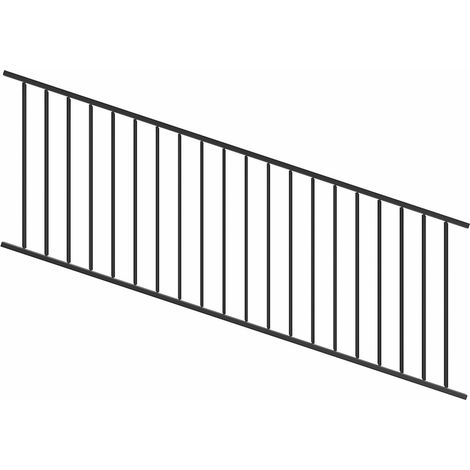 Deco Fer Forge – Panneau incliné réglable pour garde-corps 2320mm – Galvanisé noir – Inclinaison 0 à 40° – Tubes 16x16mm pour sécurité (1/5)