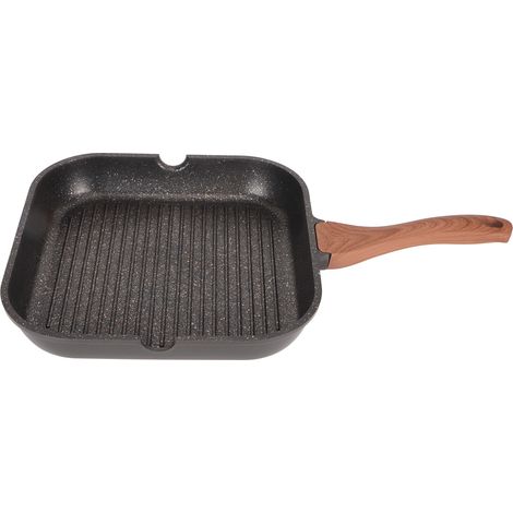 Poêle à griller carrée en aluminium pour induction, idéale pour la cuisine et les steaks, antiadhésive. (1/5)
