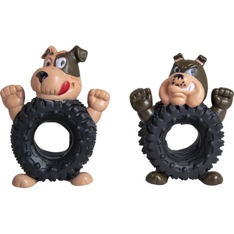 Jouet Pneu Chien en Vinyle Durable, 13 cm, Design Amusant et Stimulant, Facile à Nettoyer, Idéal pour Jeux Interactifs, Couleur Assortie