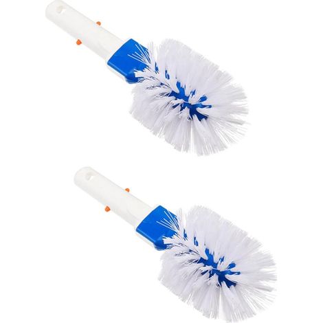 Lot de 2 brosses d'angle de piscine - Tête de brosse ronde pour nettoyage de piscine hors sol et dans le sol, , spa, salle de bain, cuisine (1/5)