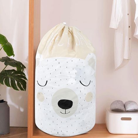 Sac de rangement à cordon anti-poussière pour couettes, vêtements et couvertures, grande capacité, avec cordon de serrage, pour la maison - Ours (1/5)