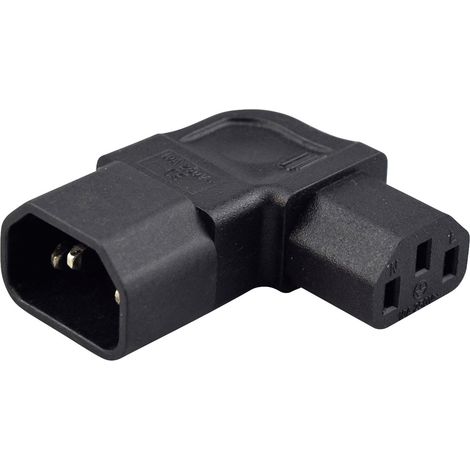 TRU COMPONENTS Adapter Kaltgeräte-Stecker C14 - Kaltgeräte-Buchse C13 Gesamtpolzahl: 3 Schwarz 1 S (1/5)
