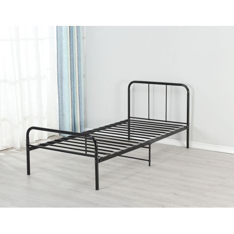 Cadre de Lit 140x190 Metal Moderne - Lit Muriel Gris - Compatibilite Adulte Enfant - Sommier Solide - Confort Optimal - Design Elegant - Couleur Noir - Dimensions Standards (1/4)