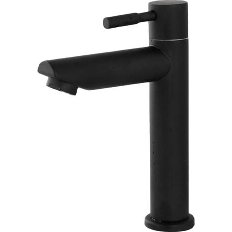 Robinet de Lavabo Facile à Installer en Acier Inoxydable noir Robinet de Lavabo de salle de bain pour le Ménage (1/5)