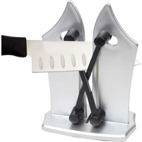 Aiguiseur de couteaux vertical domestique, aiguiseur de couteaux, ustensiles de cuisine, adapté à tous les types de couteaux, argent