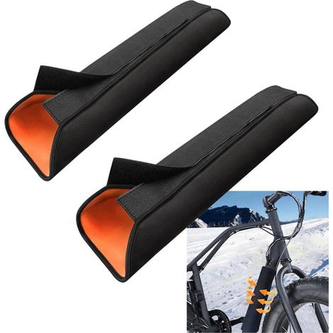 Lot de 2 - Protection de batterie pour vélo - Convient aux cadres d'une circonférence de 28 à 36 cm (Orange)-AquaForge (1/5)