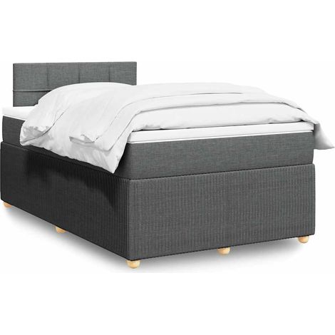 Boxspringbett mit Matratze Dunkelgrau 120x190 cm Stoff (1/5)