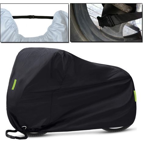 Housse de vélo, housse de pluie pour vélo, imperméable, anti-poussière, protection UV, robuste pour VTT, route avec bande réfléchissante, sac de rangement avec trous de verrouillage 200 x 110 70 cm (1/5)