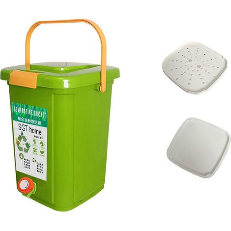 Filiyano-Conteneur à humus extra large de 20 L, facile à monter, pour feuilles, herbe et restes alimentaires. Recyclable et durable. Multicolore. (1/5)