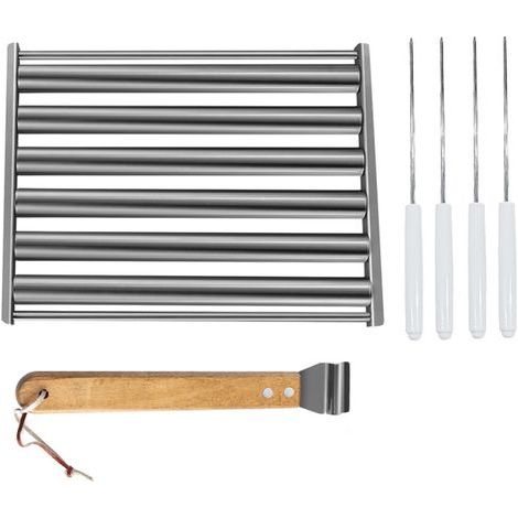 Rouleau à hot-dogs en acier inoxydable avec poignée, outil de cuisson uniforme pour les barbecues.-AquaForge (1/5)