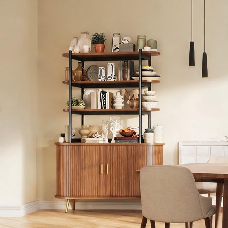 Buffet coloris bois en MDF 120 x 40 x 183 cm (1/5)