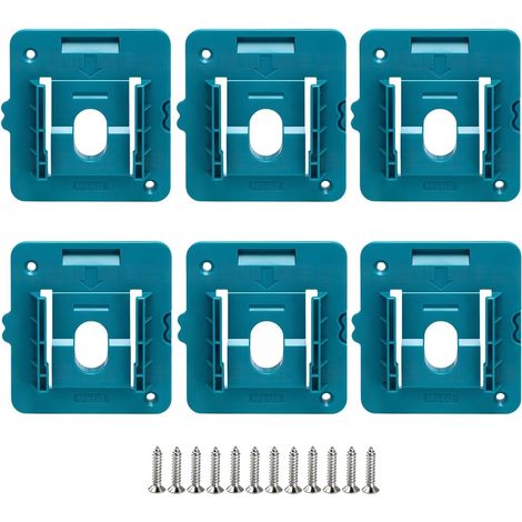 Supports muraux pour batteries Makita 18 V (BL1830, BL1840, BL1850 et BL1860). Idéaux pour le garage, l'atelier et la boîte à outils. (1/5)