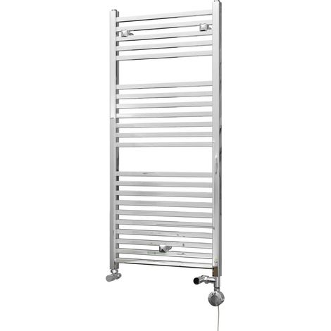 Todi - Chrome Dual Fuel Towel Rail H1110mm x W500mm Thermostatic - Straight (1/3)