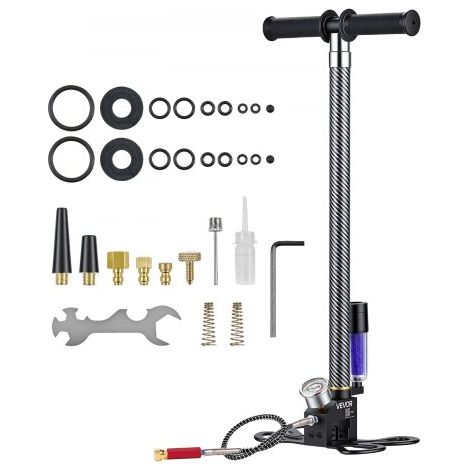 Bomba Manual PCP 3,5 Etapas, Bomba PCP de Pistola de Aire 4500 PSI 31,03 MPa, con Filtro de Aceite y Humedad, Manómetro, Cuerpo de Acero Inoxidable, para Inflado de Neumáticos, Paintball (1/5)