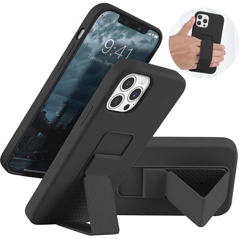 STARKE SCHWARZE HÜLLE FÜR IPHONE 13 PRO 6.1' STRAP STAND (1/5)
