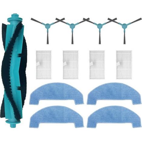 Brosse Principale - Brosse Latérale - Filtre Hepa - Serpillière - Pour Robot Aspirateur Ultenic D10 - Lot de 13 Pièces (1/5)