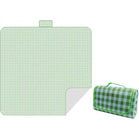 Extragroße Picknickdecke, ideal für Familienausflüge, faltbare, wasserdichte Strandmatte, sandabweisende Oberfläche, extragroße tragbare Picknickdecke (203 x 203 cm). (1/5)
