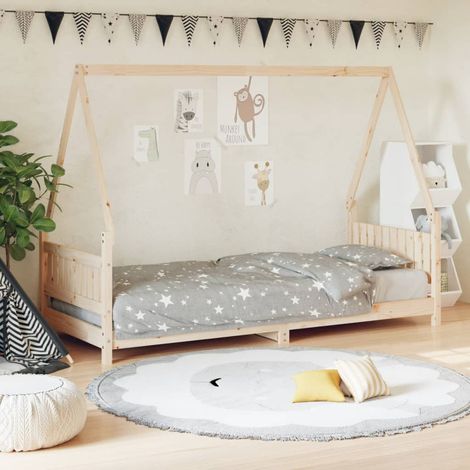 Lit simple pour enfant,Cadre de lit pour enfant,Structure de lit enfants 80x200 cm bois de pin massif CIV695758 (1/5)