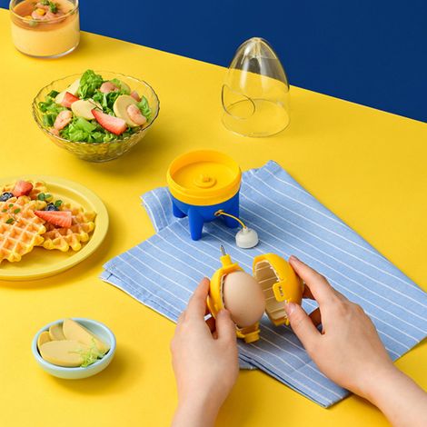 Tourne-œufs manuel en silicone transparent, plateau coquille pour mélange rapide, fabricant d'œufs dorés pour cuisine.