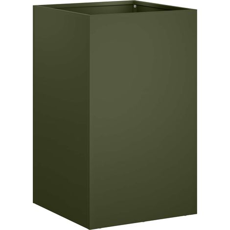Garden Planter Olive Green 30 x 30 x 40 cm Cold-rolled Steel vidaXL