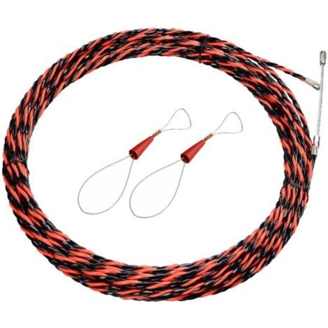Aiguille Électricien de 50M - Tire-Fil Électrique de 5mm de Diamètre - Aiguille de Tirage Rétractable pour Câbles et Rallonges Électriques