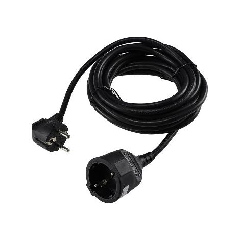 Schutzkontakt-Verlängerung, 5m, schwarz H05VV-F3G 1,5mm² 16A/250V (1/4)