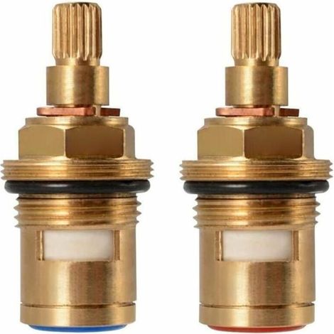 Tete A Disques Ceramique, Paire de cartouches céramique universelles de rechange pour robinet, 1/2 Quart de tour 20 crans x 50mm (1/5)