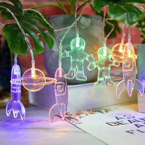 Lumières de conte de fées pour enfants de l'espace, lumières de conte de fées LED à piles, 1.5M fil lumineux avec 10 LED (1/5)