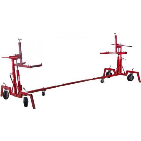 Dema – Tournebroche pour carrosserie – Charge maximale 500 kg – Longueur ajustable jusqu'à 5,6 m – Cadre métallique solide – Stabilisateurs amovibles