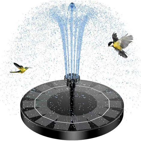 Fontaine solaire exterieure Pompe à eau 1.4W 150L/h avec 4 buses pour bassin d'agrément jardin decoration jardin