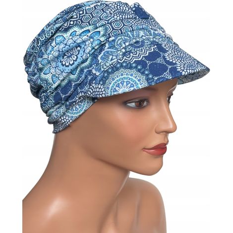 Turban Marika tendance avec visière, bonnet froissé pour femme 307 (1/5)